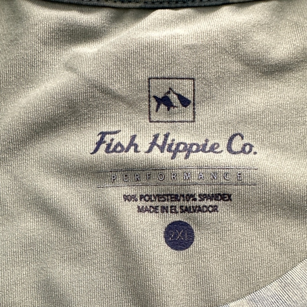 Mens XXL Fish Hippie Green and Blue Camo Long Sleeve Tee - Picture 5 of 10